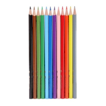 Pencils of 12 Faber-Castell Eco 1205 7/2.8 mm colors, three-sided housing, with a sharpener-1