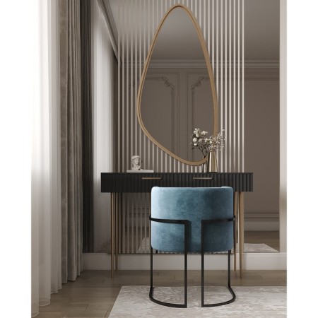 Armchair "Luna", 60 × 64 × 77 cm, blue color, black frame-3