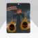 Acryl Earrings "Skulls" in fire, the color of orange-black in silver