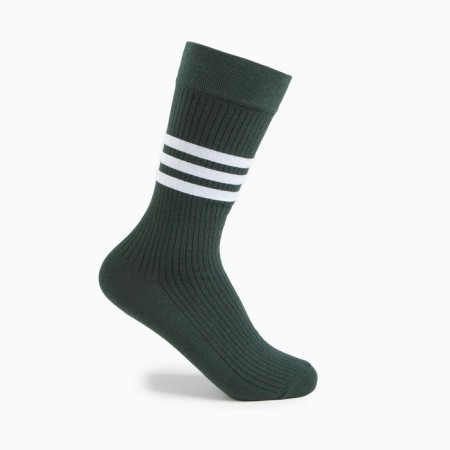 Socks "stripes", dark green color, size 23-25 ​​(37-40)