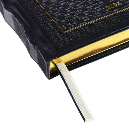 Dated diary 2024 A5 176 sheets, Devente.symbol, firm artificial leather cover, foil, lies, cream block 70 g/m2, blue-4