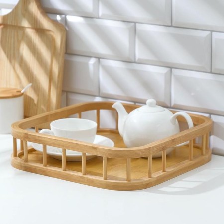 The tray of the square share Jungle, 30.5 × 30.5 cm, bamboo
