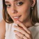 Ring set 4 pcs. "Crystals" Arabica, beige-gray color in gold, size mix