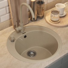 Quartz-quartz kitchen-quartz Uperwood Quartz UPD-01, round, color 02 beige