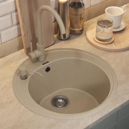 Quartz-quartz kitchen-quartz Uperwood Quartz UPD-01, round, color 02 beige