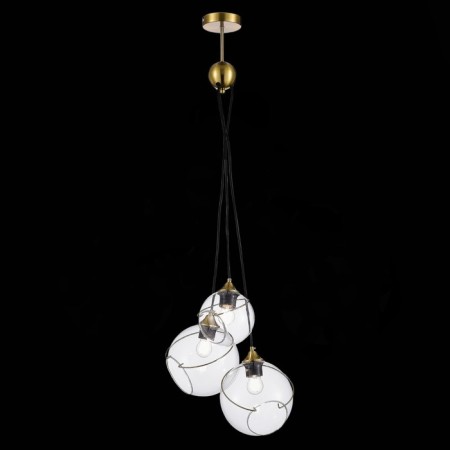 Suspended EVOLUCE lamp. Sle103113-03. Satturo. 3x60 watts, E27, 30x30x120 cm, golden color-2