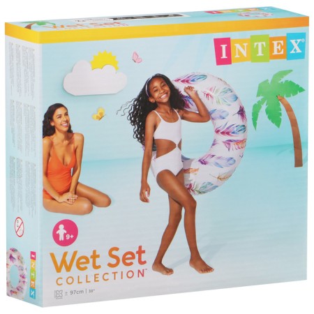 Circle for swimming "Patterns", with handles, d = 97 cm, from 9 years, color mix, 58263np intex-4