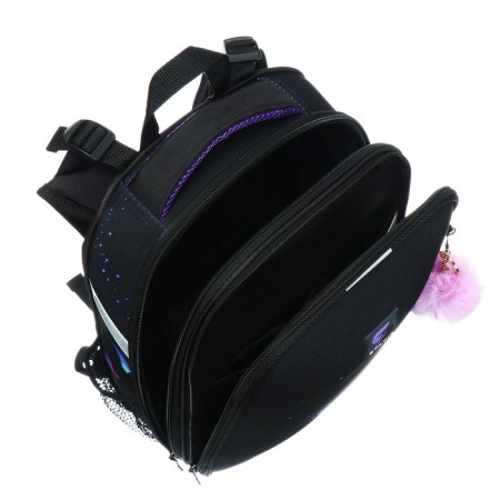 School backpack 38 x 30 x 16 cm, ergonomic back, stavia "cat", black-7