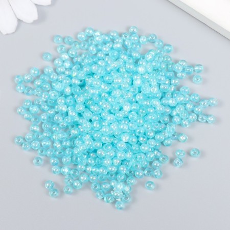 Beads for creativity plastic "Blue mother of pearl" set 20 grams d = 0.4 cm-1