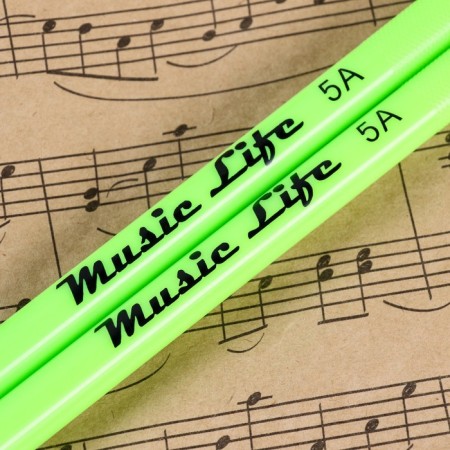 Drum sticks Music Life, 5A, nylon, green-1