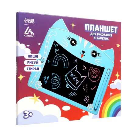 A tablet for drawing and notes Luazon "cat", 8.5 ", color display, blue-9