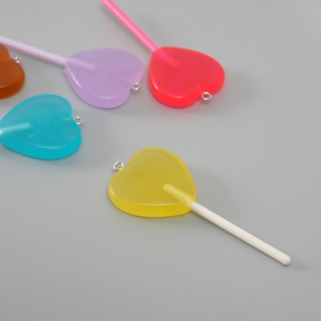 Acrylic Suspension Suspension "Lollipop. Heart" mix 7x3 cm-1
