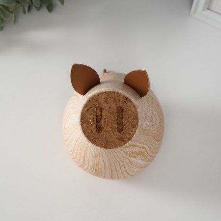 Pig a piggy bank Ceramics "Pig face with a large heel" under a tree 13.3x11.7x16.3 cm-7