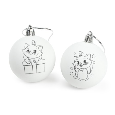 Christmas balls for coloring for the New Year "Kitty Marie". D = 5.5 cm, 2 pcs, paints, a set for creativity-3