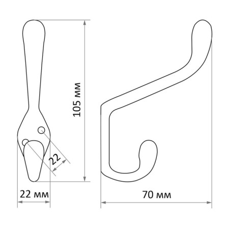 Hook furniture tundra TKD034, two -rod, gold/black-6