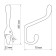 Hook furniture tundra TKD034, two -rod, gold/black