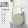 Women's Bag -round artificial leather, 18x18 cm, pistachio color