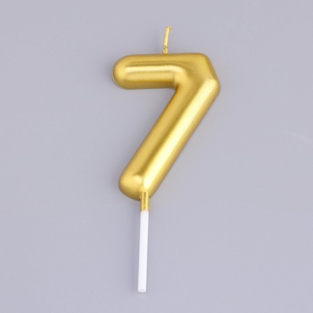 Candle in the Cake "European", number "7", 6 cm, gold-2