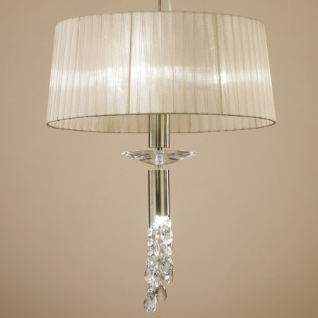 Suspended chandelier Mantra Tiffany, E27, G9, 4x20, 5W, 800 mm, Antique brass color-2