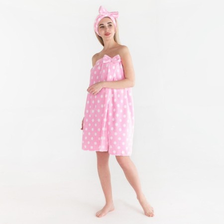 Set for a bathhouse and bathroom Ethel "Peas" towel-Pareo 75*120 cm+bandage, cent-2