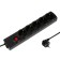 Luazon Lighting network filter, 5 outlets, 1.5 m, 3500 W, 3x1 mm2, 16 A, 220 V, with a fuse, black