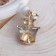 Brooch "Ship" Sail, Red color in gold