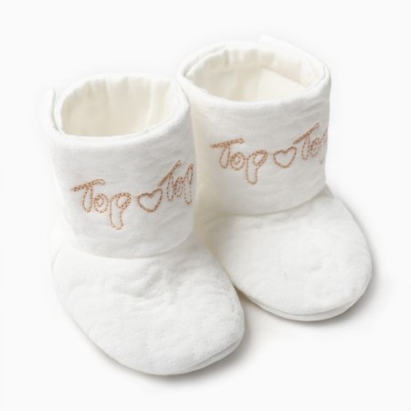 Baby booties, milk color, size 18 (6-12 month)
