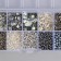 Glass beads 8/0, 12/0 in the box "silver" beads, glass and sequins 13x6.5x2.3 cm