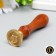 Printing for wax with a wooden handle "Crown with the letter L" 9x2.5x2.5 cm