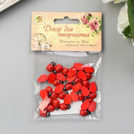 Decor for creativity tree "God's cow" set of 38 pcs 1.3x1.1 cm-3