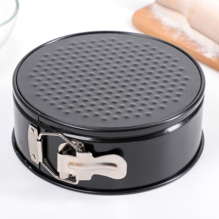 Baking form "German mini-kex", d = 18 cm, removable bottom, anti-stick coating, black-4