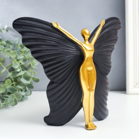 Souvenir Polystone "Baro-Babochka" Black with gold 25x8x20.5 cm-1