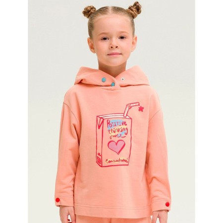 Sweatshirt for girls, height 104 cm, peach color-2
