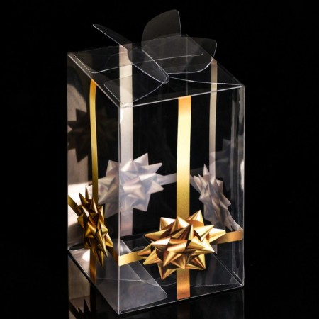 PVC folding box "Golden Bow", 6 x 6 x 10 cm