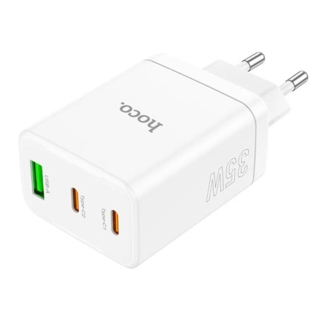 Network charger Hoco N33, 2 Type-C, 1 USB, 35 W, PD + Qc, white-3