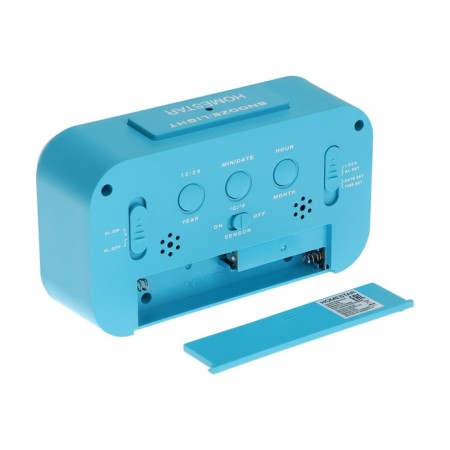 Homestar HS-0110, an alarm clock, temperature, backlight, 3HAAA, blue-5