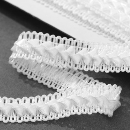 Decorative braid “Samos”, 18 mm, 9.1 ± 0.5 m, white color-1