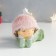 Polystone souvenir "Girl in a fluffy pink hat lies with a poodle on her back" 13.5x9x9 cm