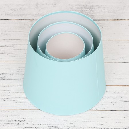 Set of boxes 3V1 Reverse cone "turquoise", sea wave without covers 20*19.5*24-10.5*15*14.5-2
