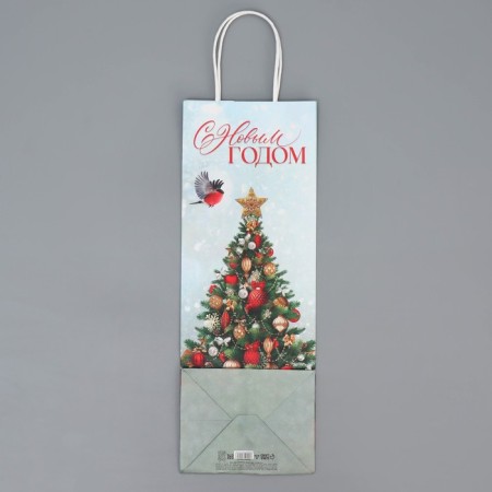 Package for the bottle "Gifts", 13 x 36 x 10 cm, New Year-7