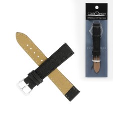 Solomon watch strap, 18 mm, genuine leather, L-20 cm, black with embossing