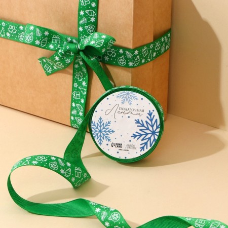 Decorative repression tape "New Year's toys", green, 2 cm × 5 m-1