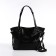Soper bag with zipper, black color