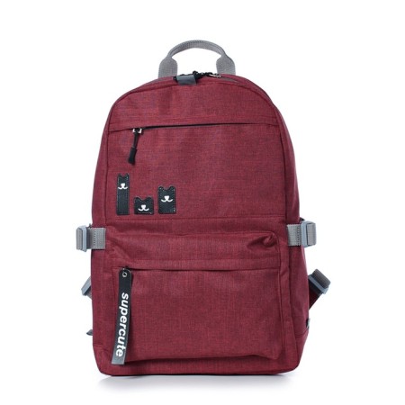 Youth backpack, synthetic fabric, 285x440x135 cm, Bordeaux/black-1