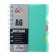Notepad on the crest A6, 100 sheets, line, plastic cover, with neon divisors, mix