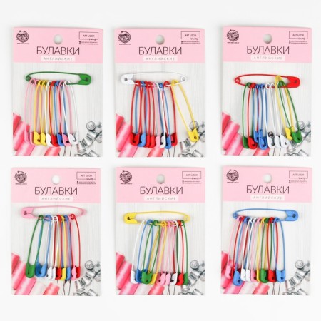 English pins, 51 mm, 10 pcs, colorful color-2