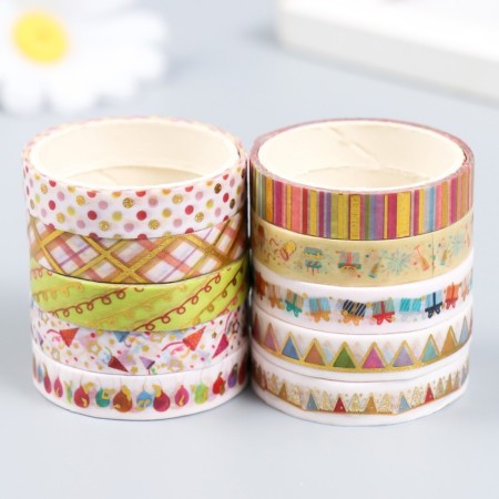 Adhesive tape Party Party set 10 pcs. 0.8 cm dl. 2 m 8.5x4x1 cm