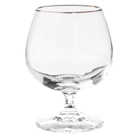 A set of glasses for Brandy Falco, decor "Platinum layering", 250 ml X 6 pcs.