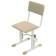 Set Polini Kids growing desk-transformer + adjustable stool, white-makiato color