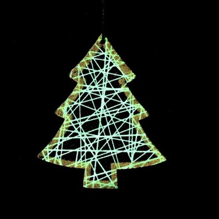 New Year's suspension with the backlight "Christmas tree" 7 × 19 cm-3
